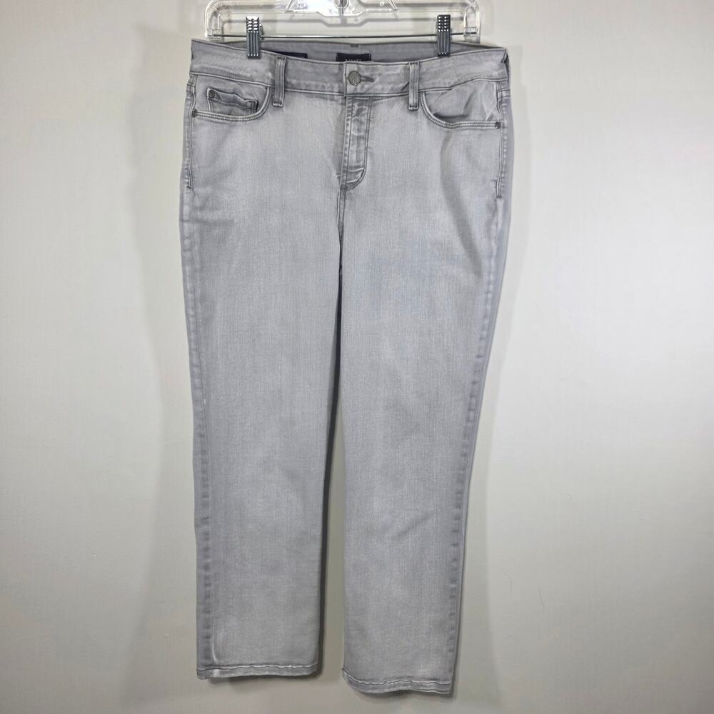 NYDJ Womens DAYLA Wide Cuff Capri Gray Classic Casual Minimalist  Size 12